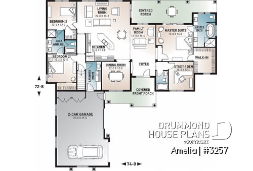 1st level - Luxury one-story home, split bedrooms, 3-4 bedrooms, jack & jill bathroom, 2-car garage, bonus room - Amelia
