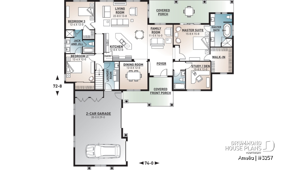1st level - Luxury one-story home, split bedrooms, 3-4 bedrooms, jack &amp; jill bathroom, 2-car garage, bonus room - Amelia