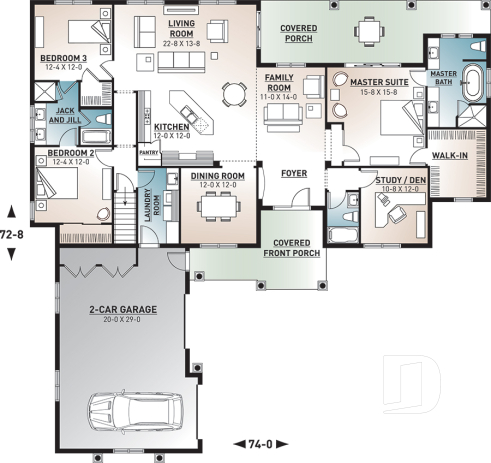 1st level - Luxury one-story home, split bedrooms, 3-4 bedrooms, jack & jill bathroom, 2-car garage, bonus room - Amelia