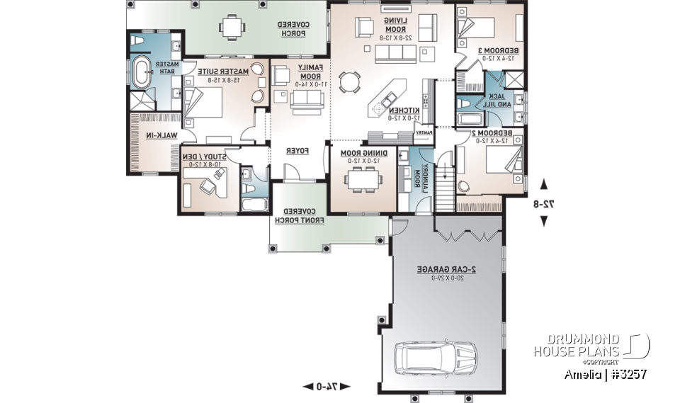 1st level - Luxury one-story home, split bedrooms, 3-4 bedrooms, jack &amp; jill bathroom, 2-car garage, bonus room - Amelia