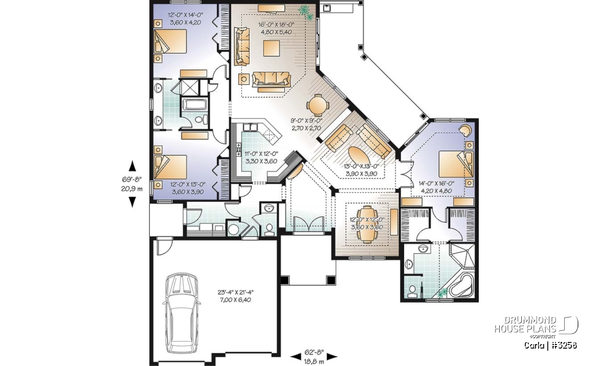 1st level - 3 bedroom mediteranean with high ceilings and a covered terrace - Carla