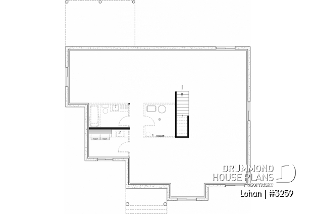 Unfinished basement (Optional $) - Single level house plan with 4 bedrooms, 2 bathrooms, kitchen with small pantry and master suite - Lohan