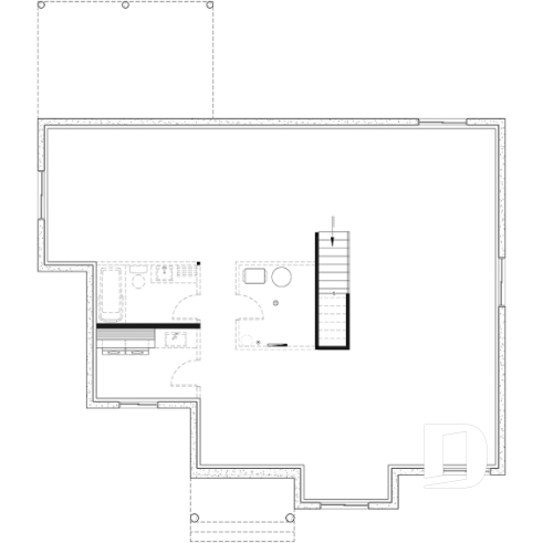 Unfinished basement (Optional $) - Single level house plan with 4 bedrooms, 2 bathrooms, kitchen with small pantry and master suite - Lohan