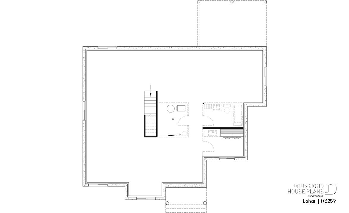 Unfinished basement (Optional $) - Single level house plan with 4 bedrooms, 2 bathrooms, kitchen with small pantry and master suite - Lohan