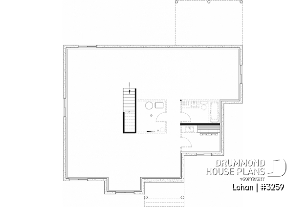 Unfinished basement (Optional $) - Single level house plan with 4 bedrooms, 2 bathrooms, kitchen with small pantry and master suite - Lohan