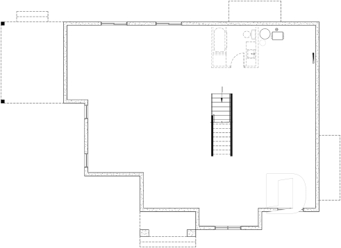 Unfinished basement (Optional $) - Spacious single-storey house plan, floating slab, 3 beds, 2 bathrooms, large kitchen island with bench seat - Lohan 2