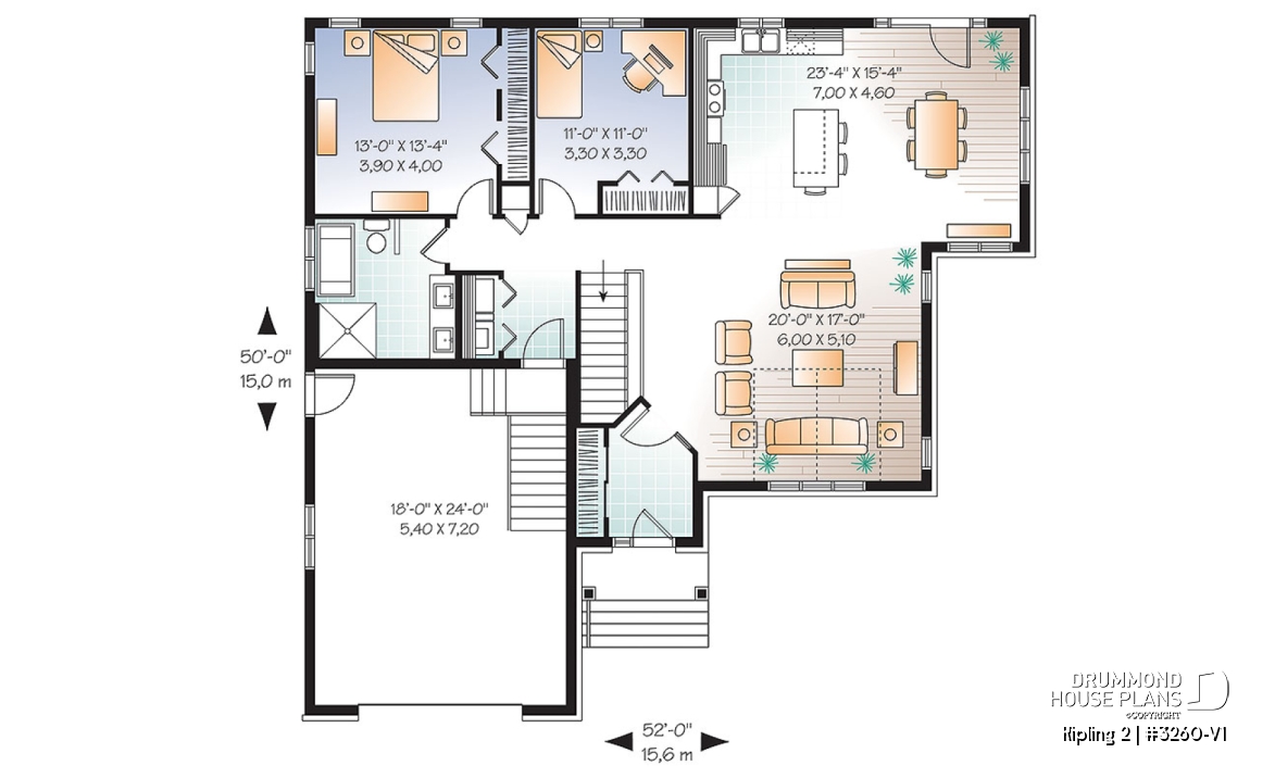 1st level - Open concept CapeCod style with 2 bedrooms and a garage - Kipling 2