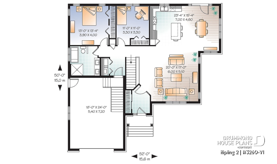 1st level - Open concept CapeCod style with 2 bedrooms and a garage - Kipling 2