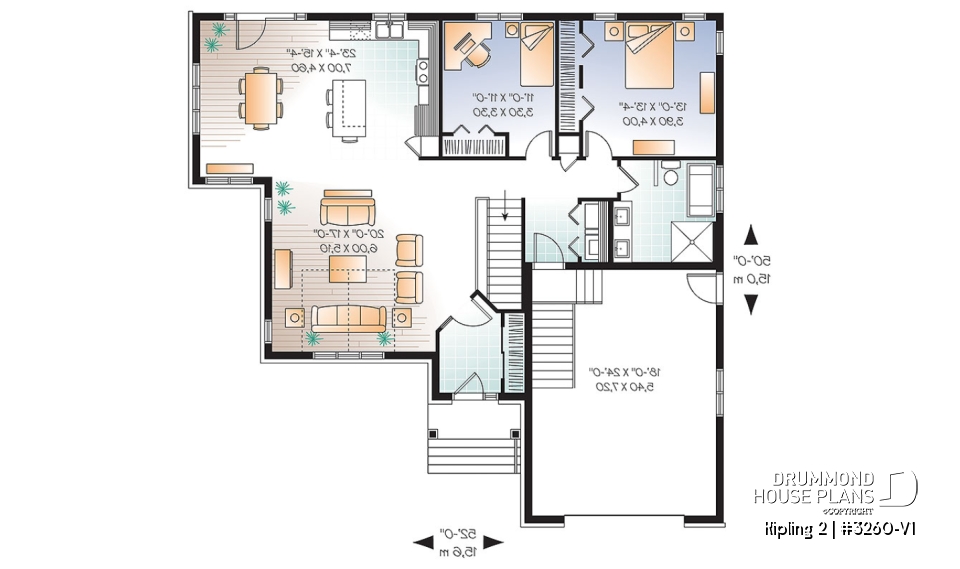1st level - Open concept CapeCod style with 2 bedrooms and a garage - Kipling 2