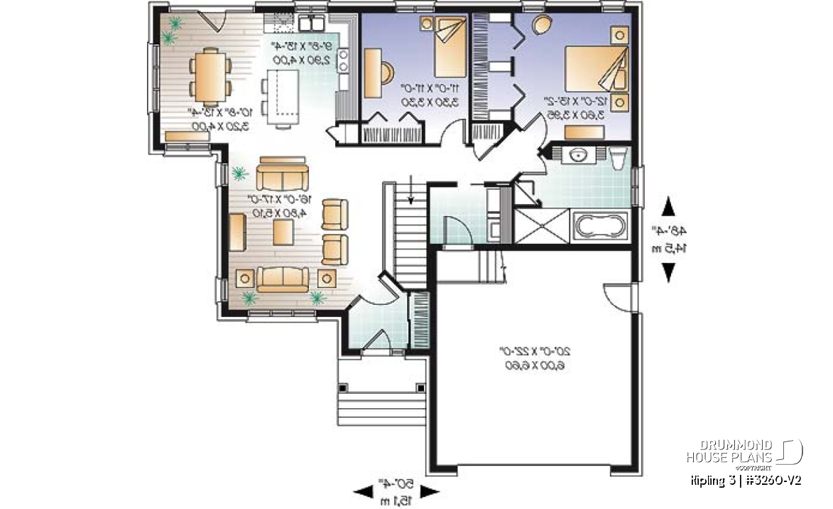 1st level - One storey transitional style home, 2 bedrooms, with double garage and bonus space - Kipling 3