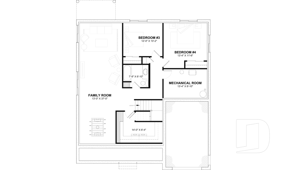 Finished basement (Optional $) -  - Brewster 2