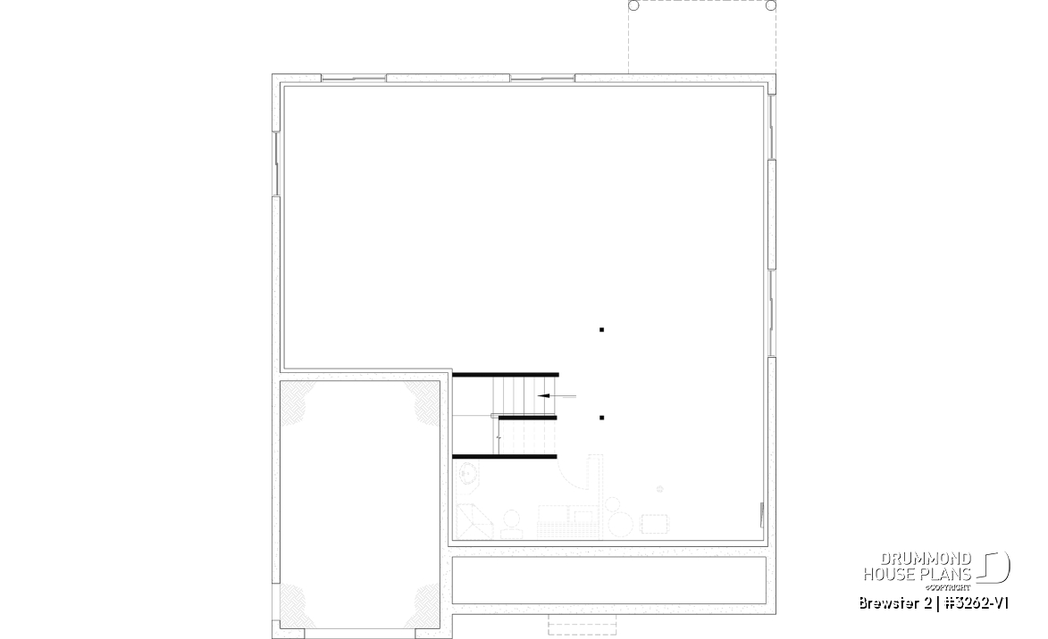 Unfinished basement - Modern Farmhouse Bungalow Plan with Garage, Fireplace and Optional Basement - Brewster 2