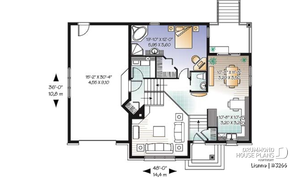 1st level - Abundant windows, 17' ceiling, large family room and a garage - Lianne