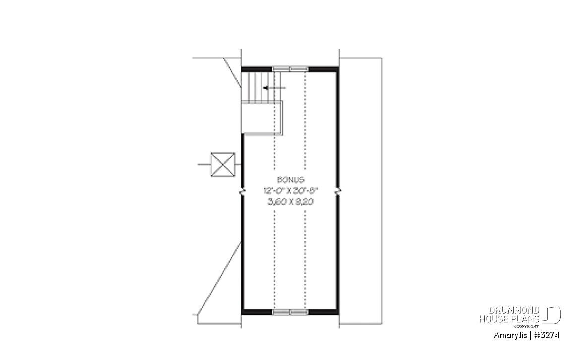 Bonus storage - 2 to 4 bedroom Cape Cod style house plan with bonus space and garage, 2-car garage - Amaryllis