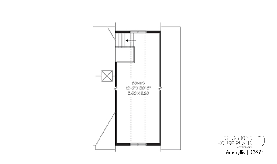Bonus storage - 2 to 4 bedroom Cape Cod style house plan with bonus space and garage, 2-car garage - Amaryllis