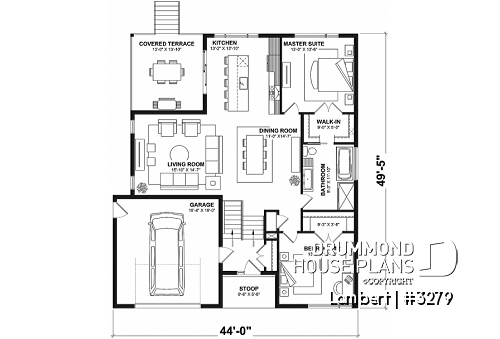 1st level - Contemporary split-level home design with 4 to 5 bedrooms, home office, garage and more! - Lambert