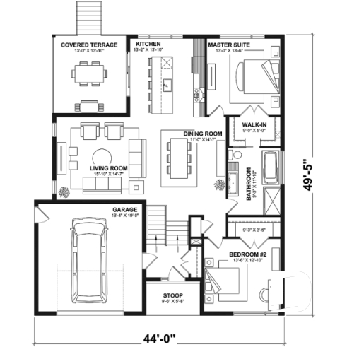 1st level - Contemporary split-entry home design with 2 to 5 bedrooms, home office, garage and more! - Lambert