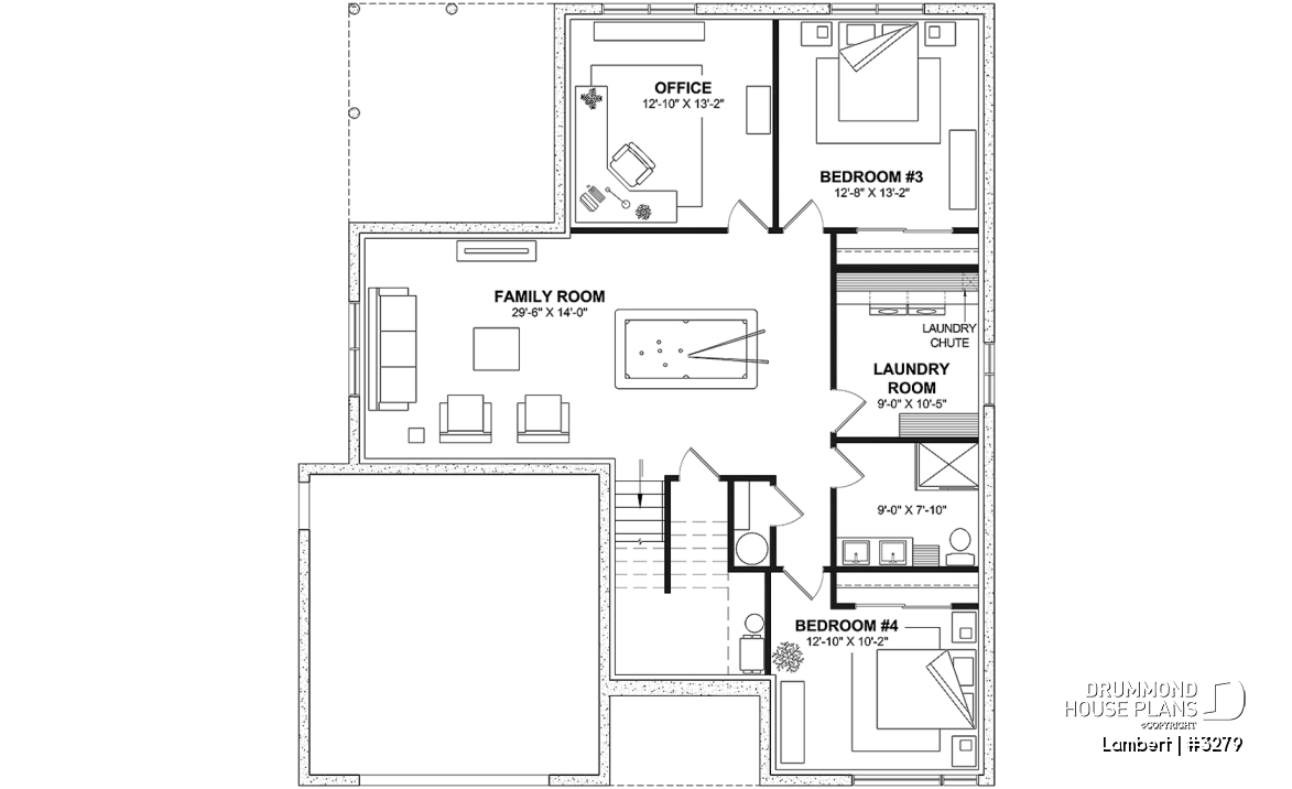 Finished basement (Optional $) - Contemporary split-entry home design with 2 to 5 bedrooms, home office, garage and more! - Lambert