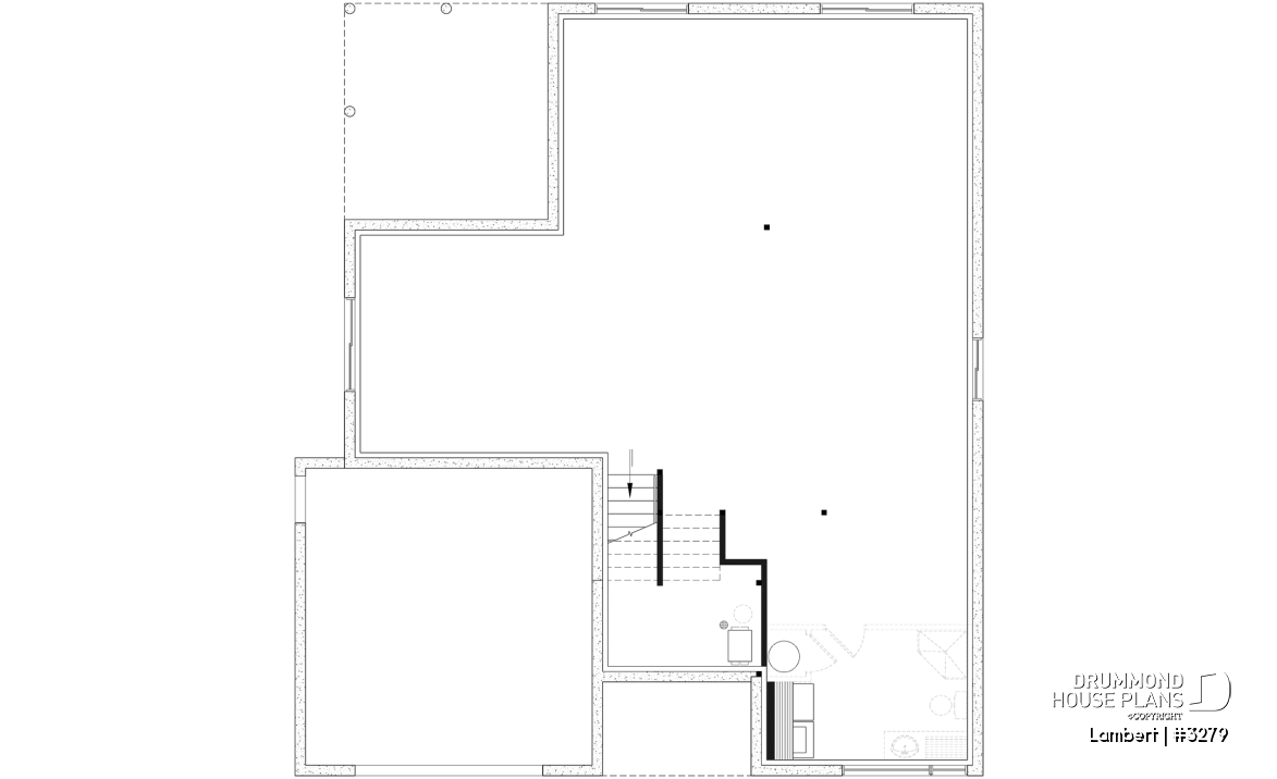 Unfinished basement - Contemporary split-entry home design with 2 to 5 bedrooms, home office, garage and more! - Lambert