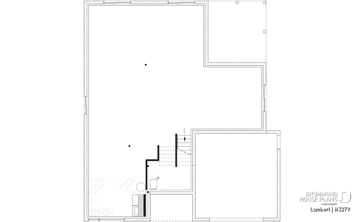 Unfinished basement - Contemporary split-entry home design with 2 to 5 bedrooms, home office, garage and more! - Lambert