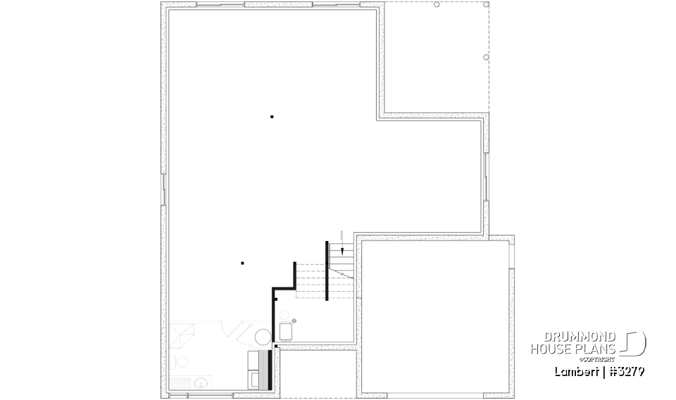 Unfinished basement - Contemporary split-entry home design with 2 to 5 bedrooms, home office, garage and more! - Lambert