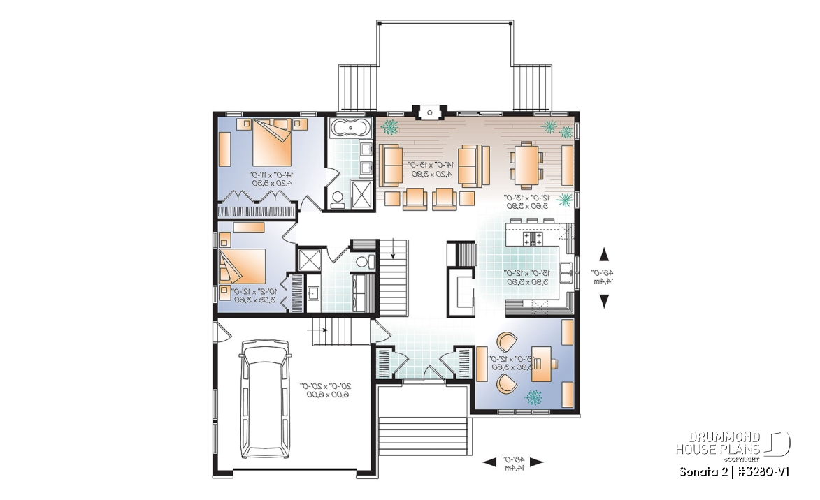1st level - Modern home design, master ensuite, open floor plan, home office or bedroom #3, 2-car garage - Sonata 2