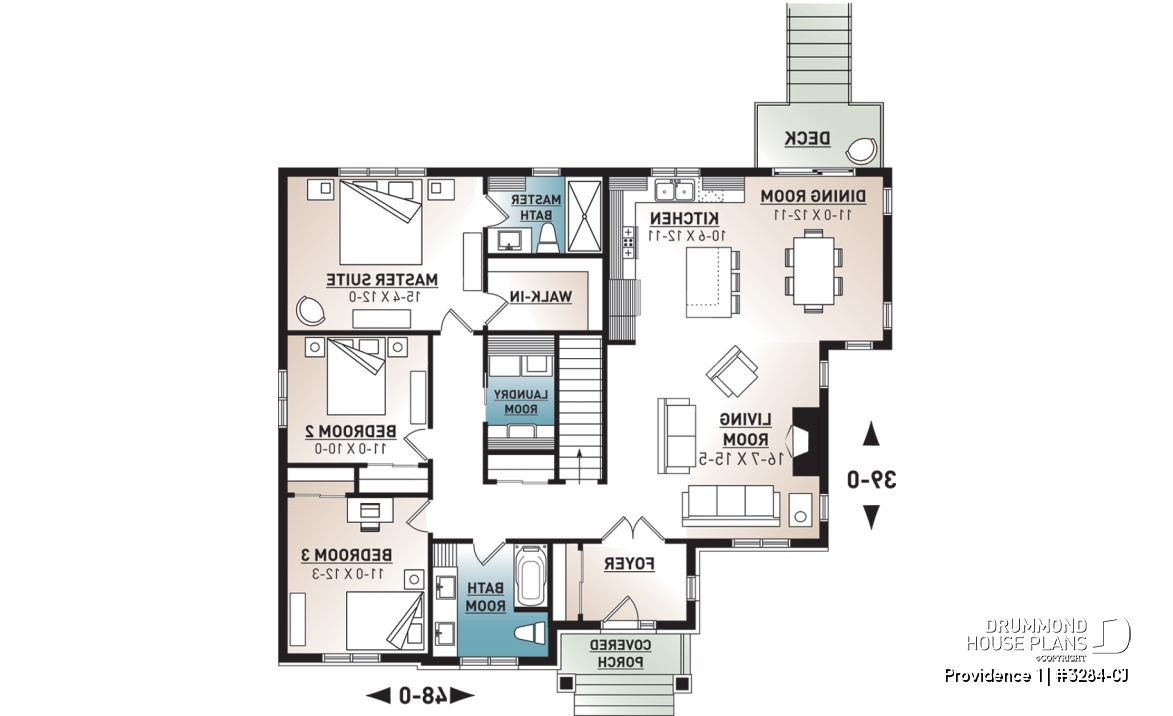 1st level - 3 bedroom Craftsman inspired home with master suite, laundry rooom, open kitchen / family room concept - Providence 1