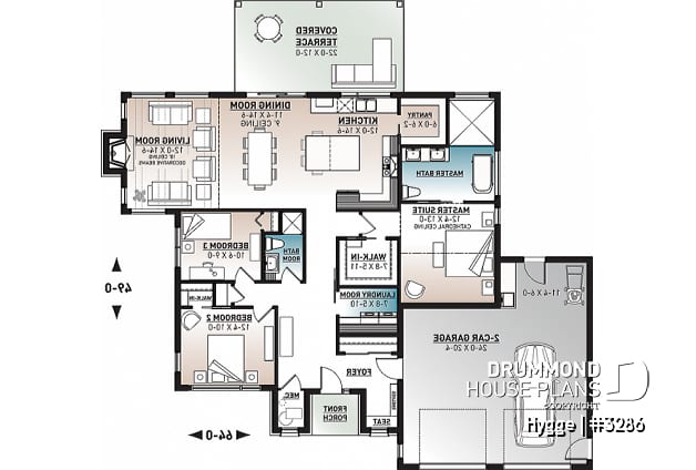 1st level - 3 bedroom scandinavian style bungalow, master suite, 2-car garage, lots of windows, 9' ceiling - Hygge