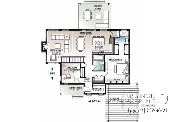 1st level - Scandinave home design, 2 bedrooms, open living space, huge covered terrasse, fireplace - Hygge 2