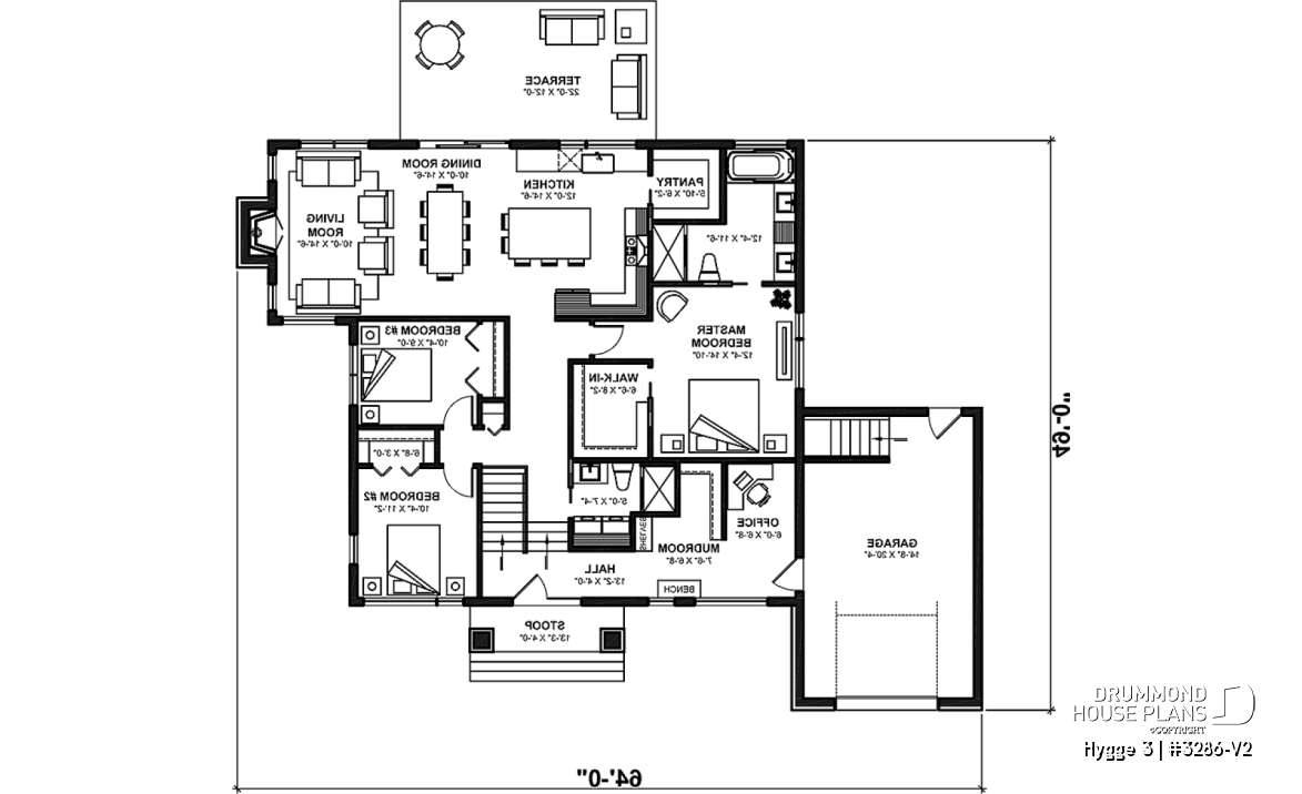 1st level - 1686 sq.ft. Scandinavian home: 3 bedrooms, owner’s suite, 11'9" split entry and bright open living - Hygge 3