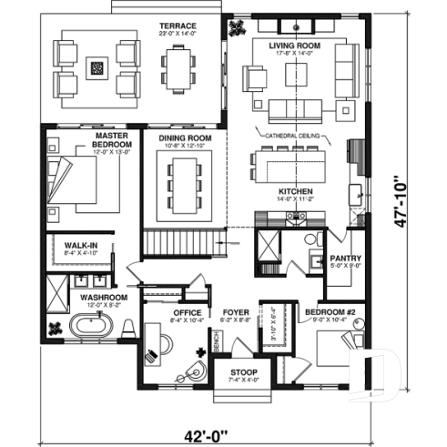 1st level - Farmhouse 4 to 5 bedrooms home, den, family & living rooms, opt. finished basement, master on main floor - Maple Way 3
