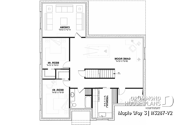 Finished basement (Optional $) - Farmhouse 4 bedrooms home, den, family & living rooms, finished basement, pantry, master on main floor - Maple Way 3