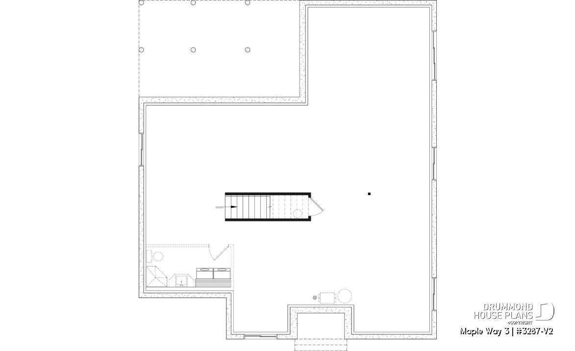 Unfinished basement - Farmhouse 4 to 5 bedrooms home, den, family &amp; living rooms, opt. finished basement, master on main floor - Maple Way 3