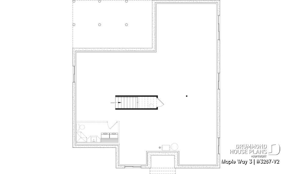Unfinished basement - Farmhouse 4 to 5 bedrooms home, den, family &amp; living rooms, opt. finished basement, master on main floor - Maple Way 3