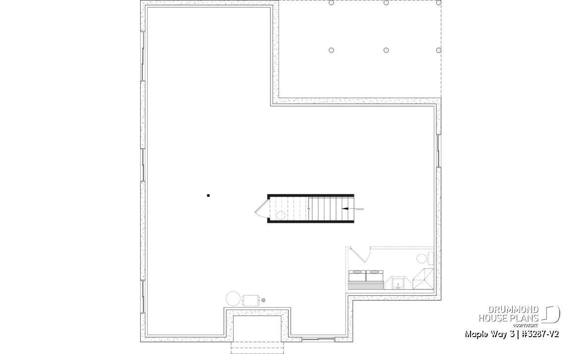 Unfinished basement - Farmhouse 4 to 5 bedrooms home, den, family &amp; living rooms, opt. finished basement, master on main floor - Maple Way 3
