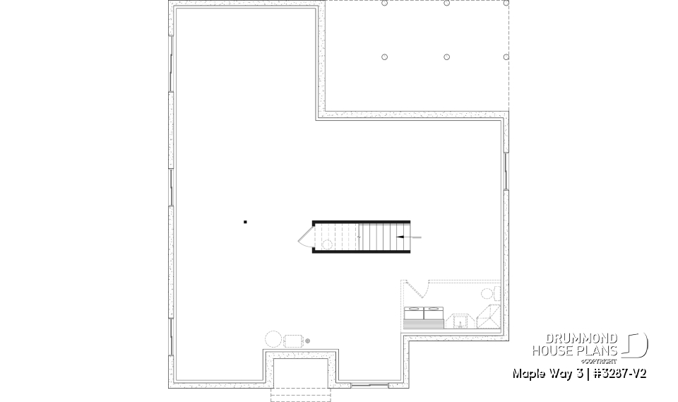 Unfinished basement - Farmhouse 4 to 5 bedrooms home, den, family &amp; living rooms, opt. finished basement, master on main floor - Maple Way 3