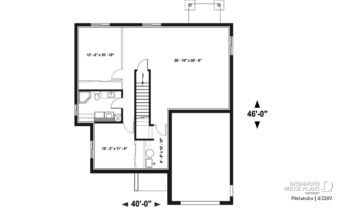 Basement - Mid-Century Modern One-story Home, Open floor plan, Large Kitchen Island, Pantry, One-Car Garage, 2 + Bedrooms - Pintendre