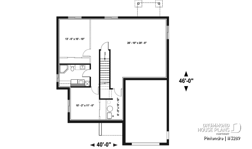 Basement - Mid-Century Modern One-story Home, Open floor plan, Large Kitchen Island, Pantry, One-Car Garage, 2 + Bedrooms - Pintendre