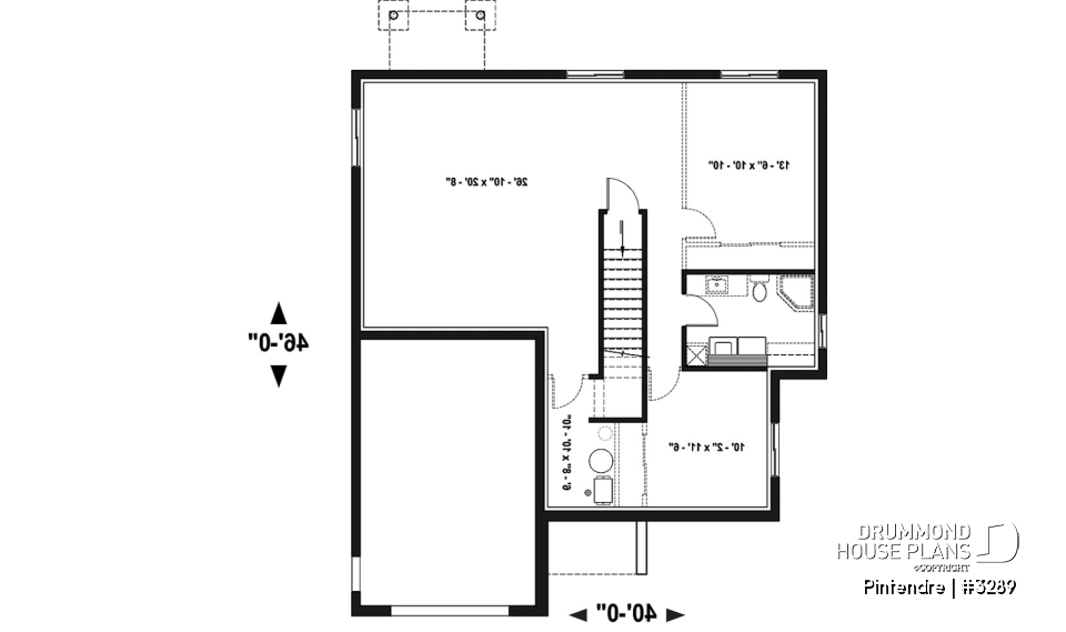 Basement - Mid-Century Modern One-story Home, Open floor plan, Large Kitchen Island, Pantry, One-Car Garage, 2 + Bedrooms - Pintendre