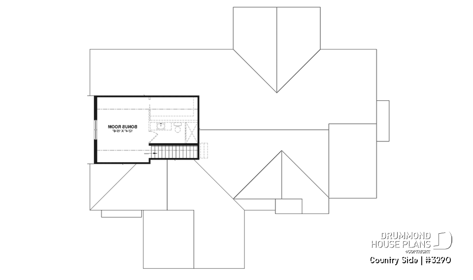 Bonus space - Spacious 3 bedroom Farmhouse style house plan with formal dining, large family room and lots of light. - Country Side