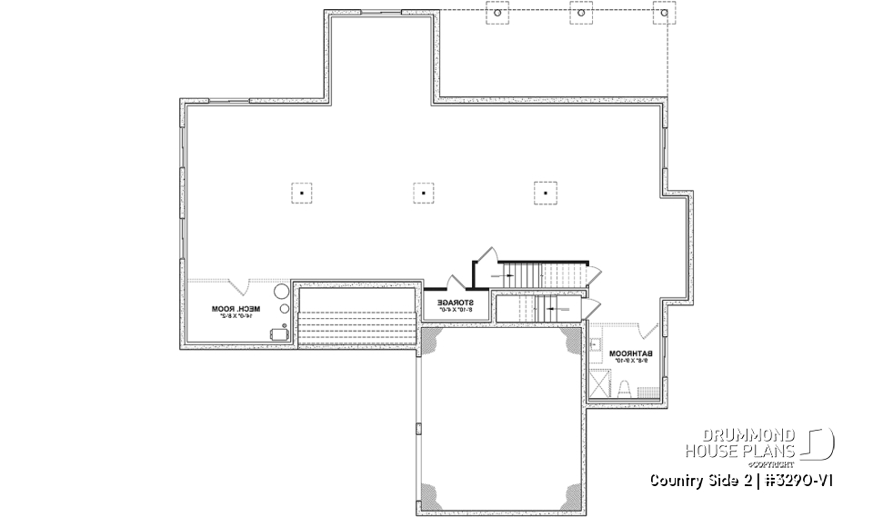Basement - Farmhouse one-storey home, larger master suite, 2-car garage, open concept, back kitchen, mudroom - Country Side 2