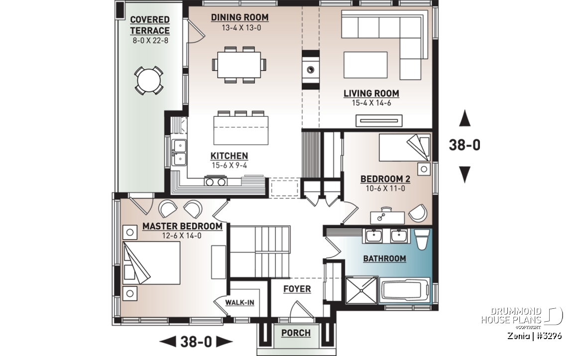 1st level - Modern economical bungalow with walkout basement, 2 bedroom and central fireplace - Zenia