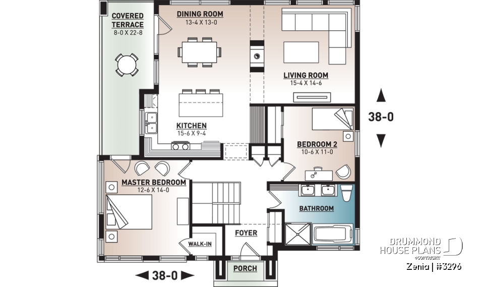1st level - Modern economical bungalow with walkout basement, 2 bedroom and central fireplace - Zenia