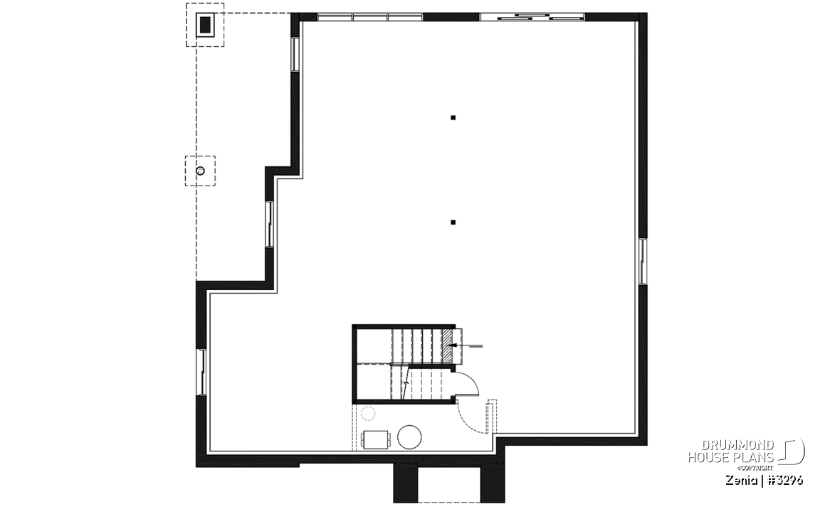Unfinished basement - Modern economical bungalow with walkout basement, 2 bedroom and central fireplace - Zenia