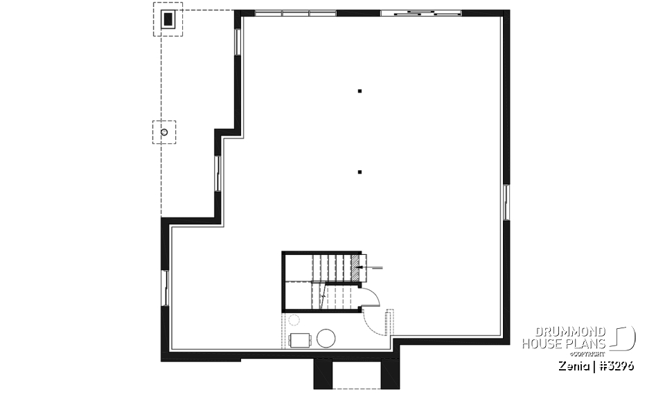 Unfinished basement - Modern economical bungalow with walkout basement, 2 bedroom and central fireplace - Zenia