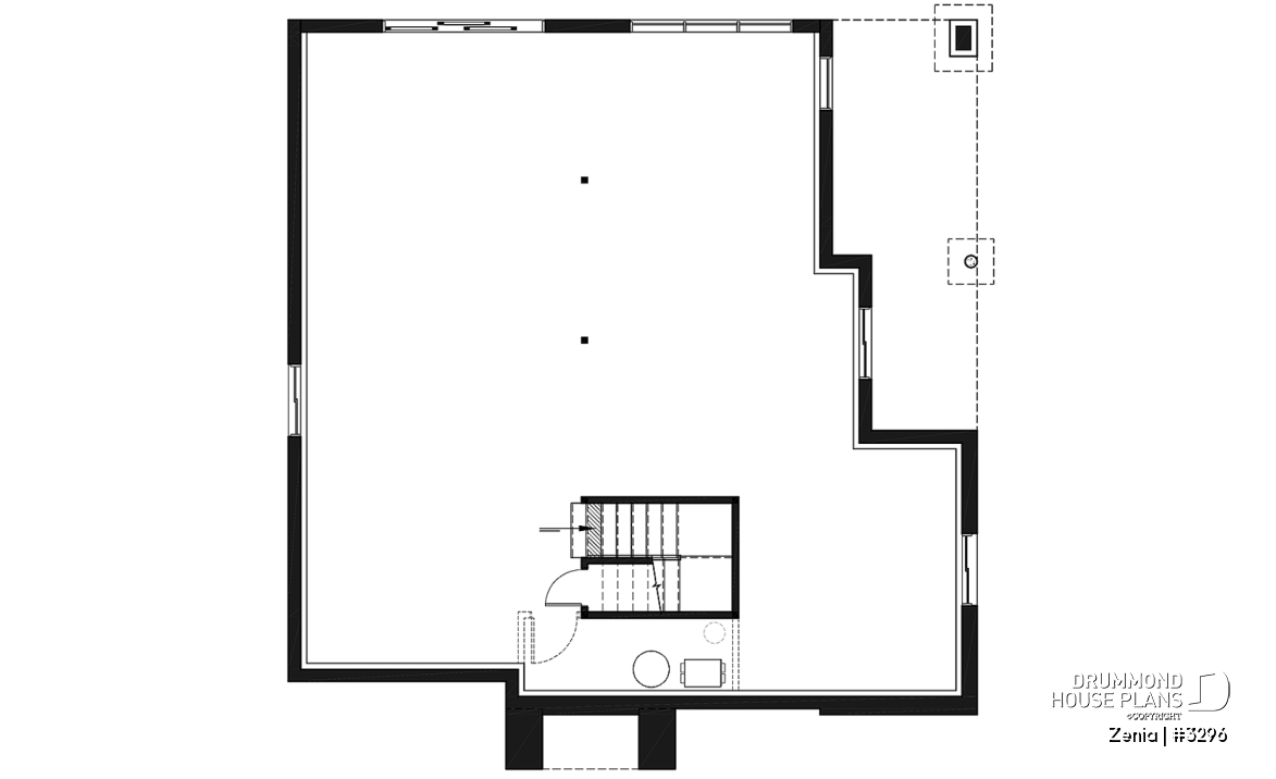 Unfinished basement - Modern economical bungalow with walkout basement, 2 bedroom and central fireplace - Zenia