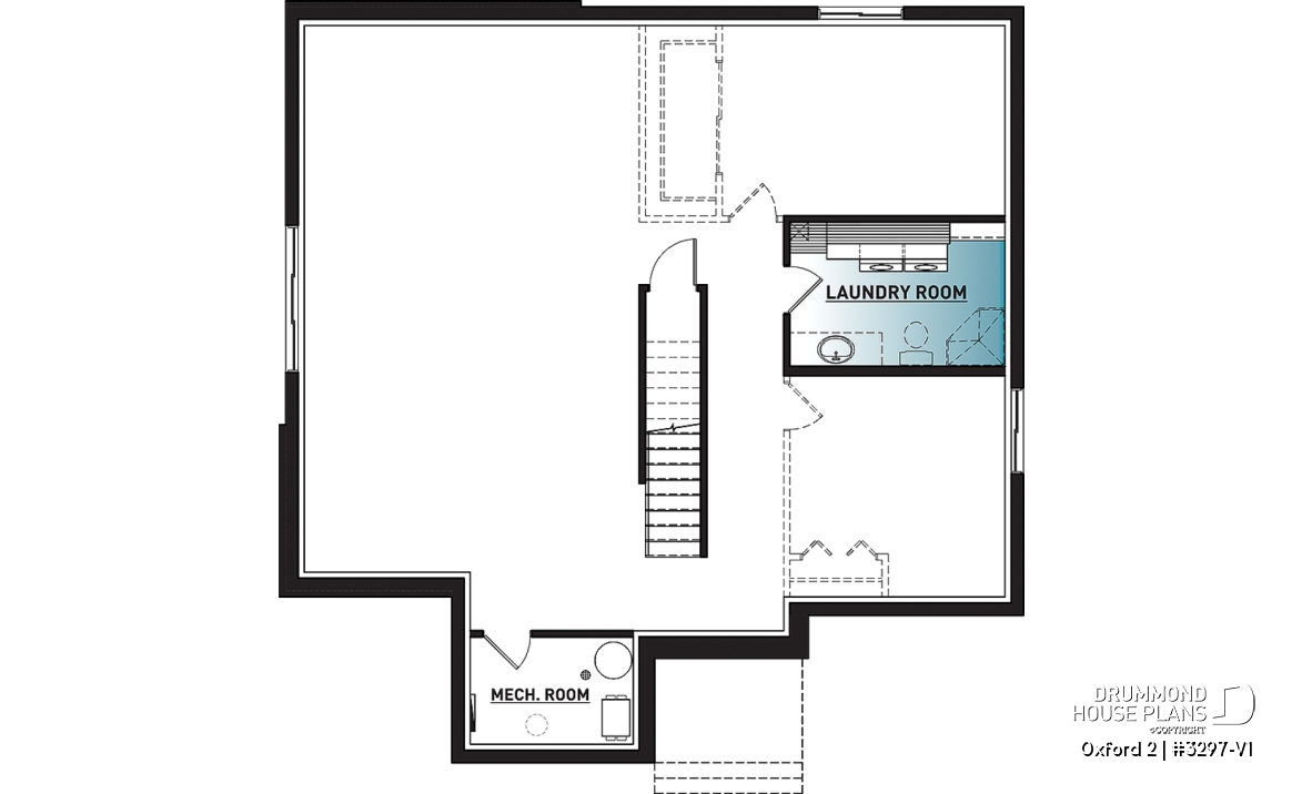 Basement - Modern rustic bungalow of 2 bedroom, huge kitchen with pantry, mud room, 12'4 ceiling at the foyer, open space - Oxford 2