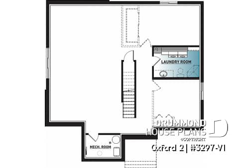 Basement - Modern rustic bungalow of 2 bedroom, huge kitchen with pantry, mud room, 12'4 ceiling at the foyer, open space - Oxford 2