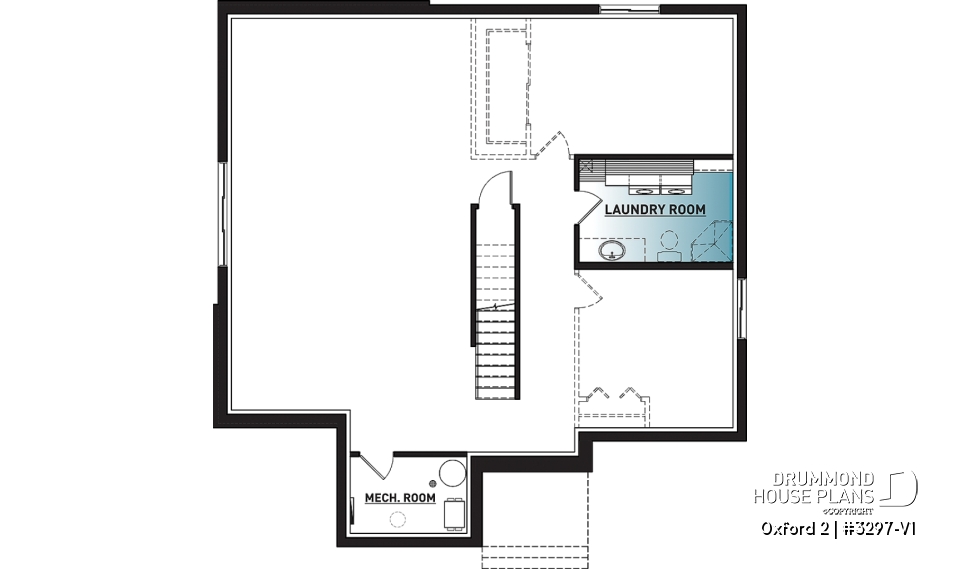 Basement - Modern rustic bungalow of 2 bedroom, huge kitchen with pantry, mud room, 12'4 ceiling at the foyer, open space - Oxford 2