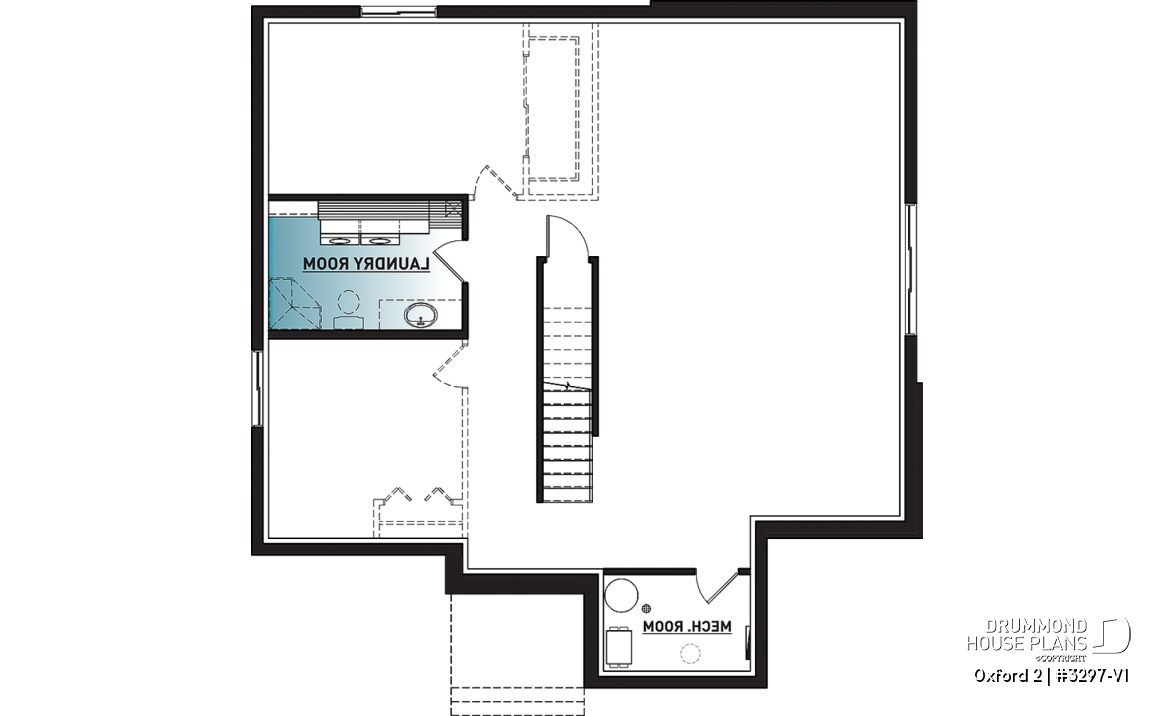 Basement - Modern rustic bungalow of 2 bedroom, huge kitchen with pantry, mud room, 12'4 ceiling at the foyer, open space - Oxford 2